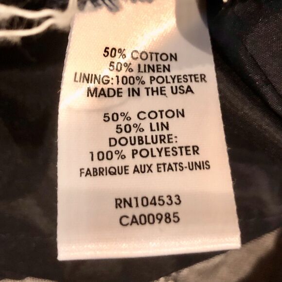 Nanette Lepore Pencil Skirt 2 Dark Blue White Textured Raw Hem Cotton Linen - Picture 12 of 13